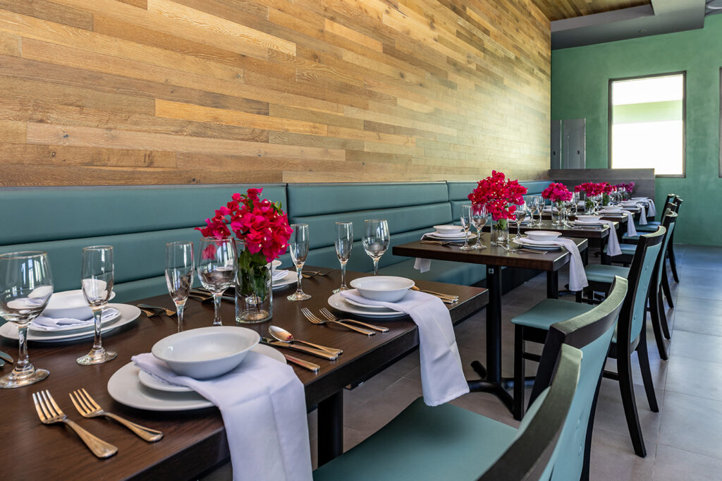 dining tables in restaurant