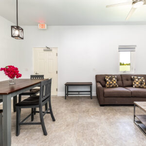 dining and lounge area in room