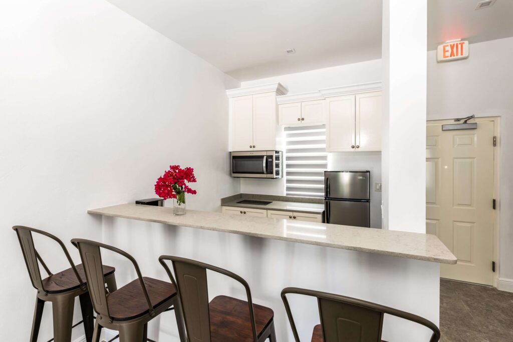 small kitchen in unit
