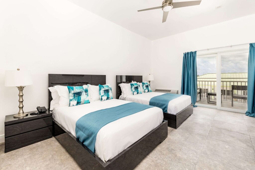 two beds in room
