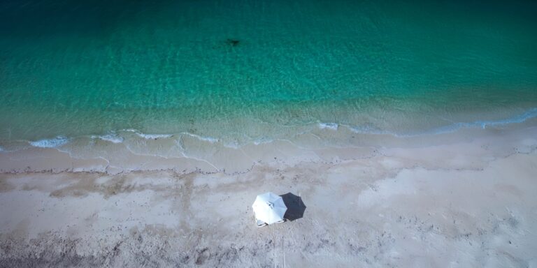 beach with umbrella