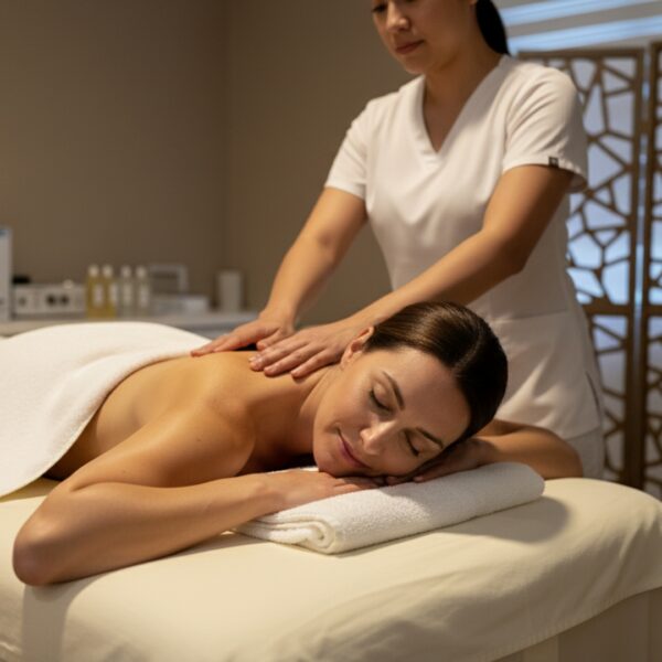 Woman receiving a massage